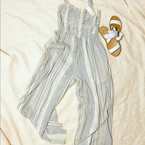 NWT Navy and White Striped Romper